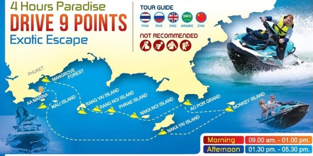 🚤Jetski Half Day Tour / 4 Hours / 1100CC YAMAHA 2024 - 2 People